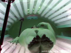 Hidden Cam - Hairy Pussy in Solarium