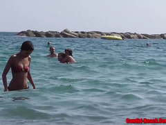 Topless Bikini Girls Beach Voyeur HDSpycam Vid