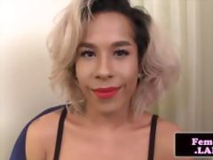 Lovely bubblebutt femboy solo striptease