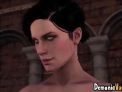 3D teen fucked by tall large dick man