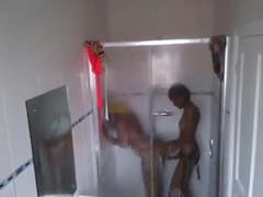 Lesbian neighbor spied fucking with strapon by the windows